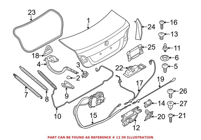 BMW Trunk Lid Lock 51247269543